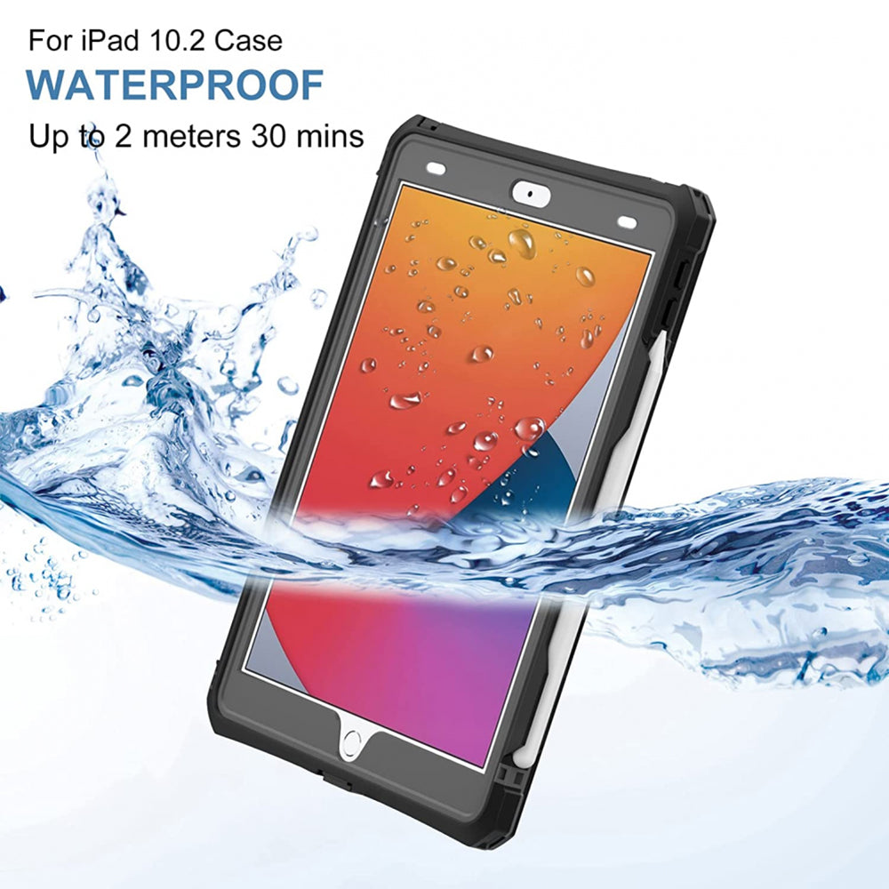 Funda impermeable para Apple iPad 10.2 (2021) / 10.2 (2020) / 10.2 (2019), ShellBox, Negra