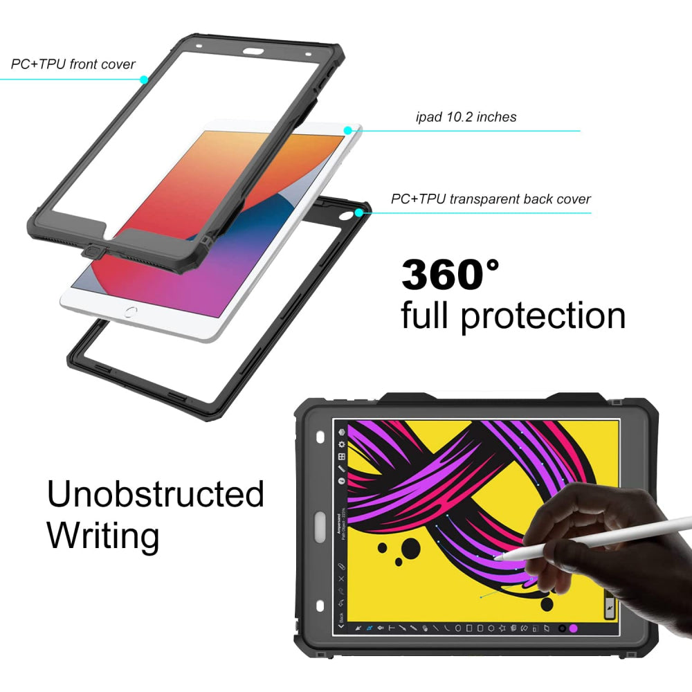 Funda impermeable para Apple iPad 10.2 (2021) / 10.2 (2020) / 10.2 (2019), ShellBox, Negra