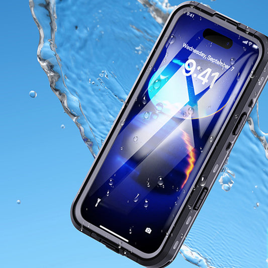Funda impermeable para Apple iPhone 16 Pro, ShellBox, Negra