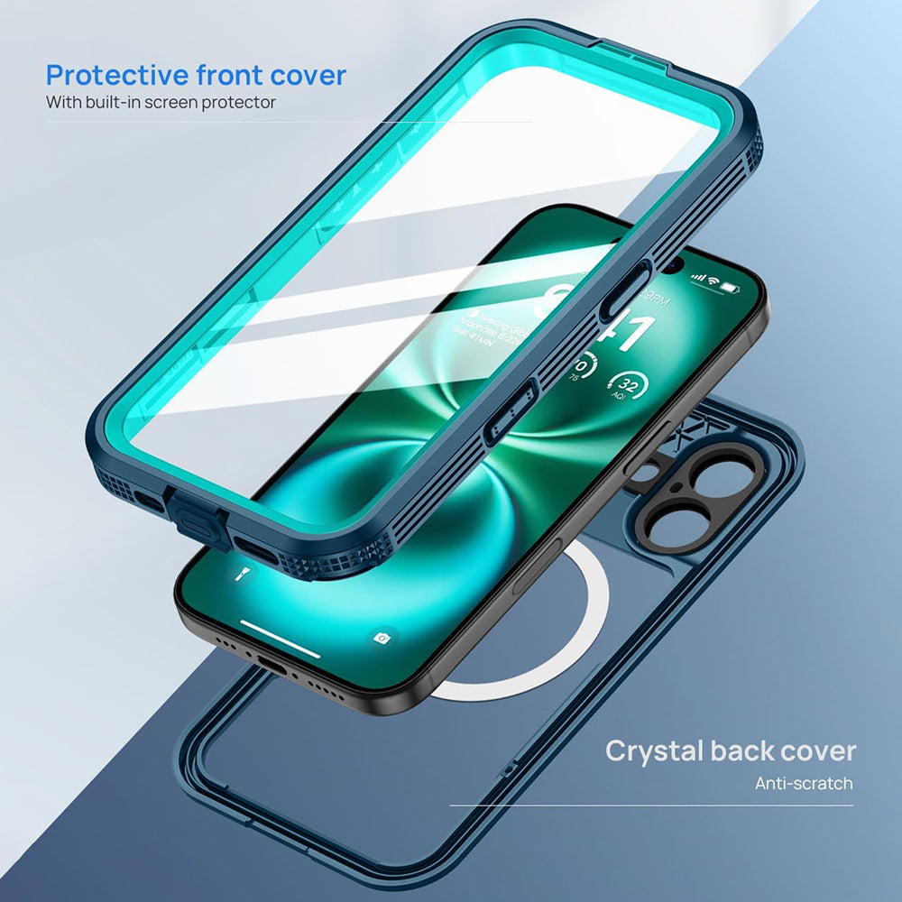 Funda impermeable para Apple iPhone 16, ShellBox, Carbono, Negra