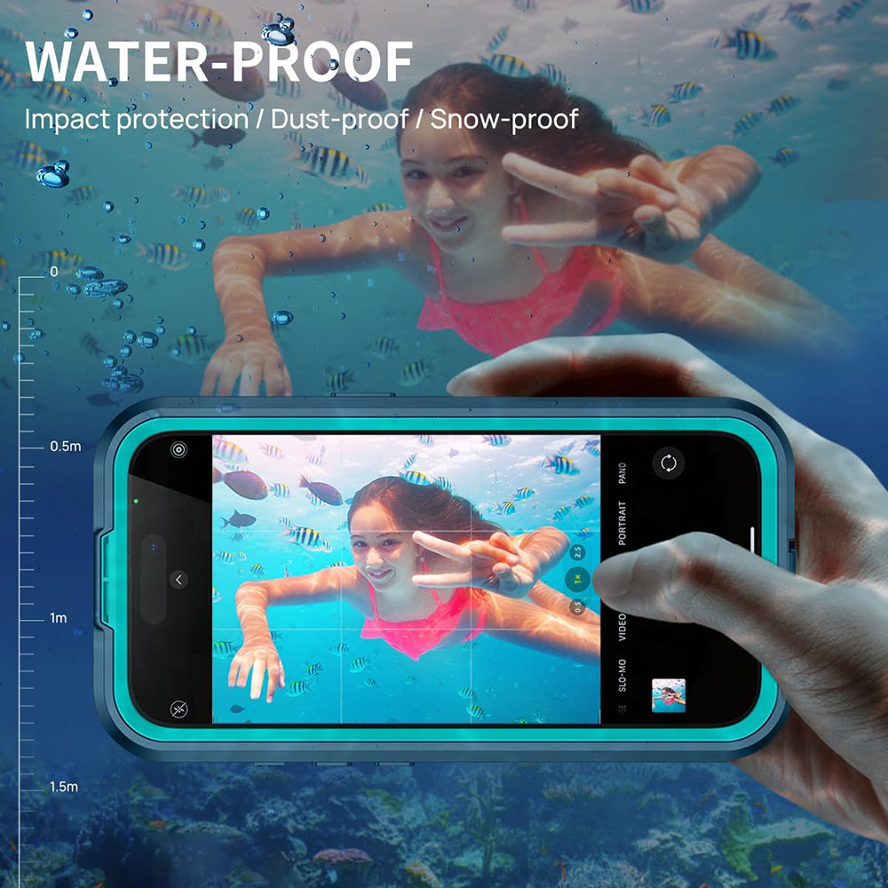 Funda impermeable para Apple iPhone 16, ShellBox, Carbono, Negra