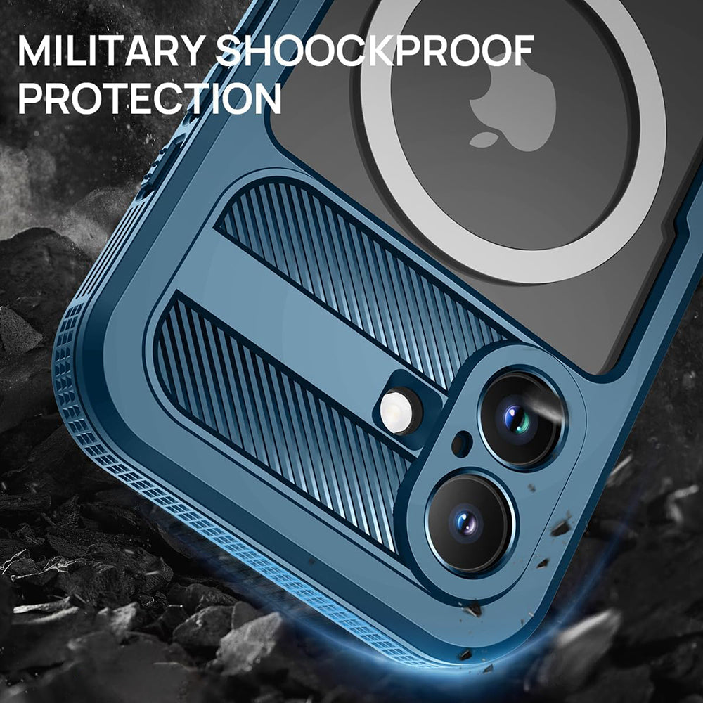 Funda impermeable para Apple iPhone 16, ShellBox, Carbono, Negra