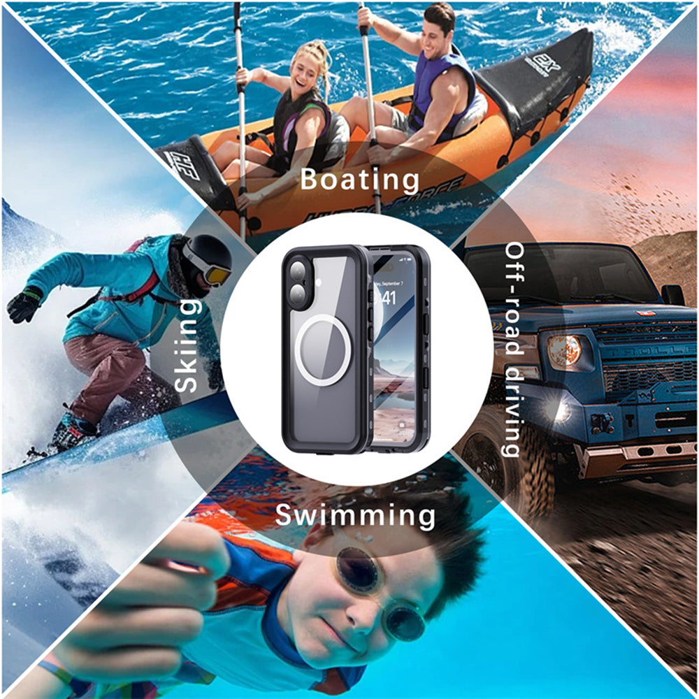 Funda impermeable para Apple iPhone 16, ShellBox, Negra