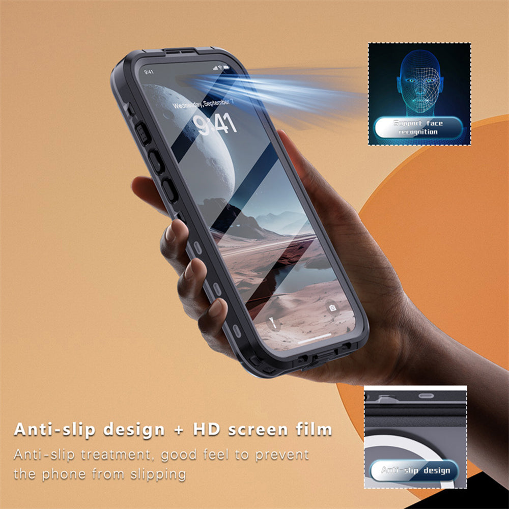 Funda impermeable para Apple iPhone 16, ShellBox, Negra