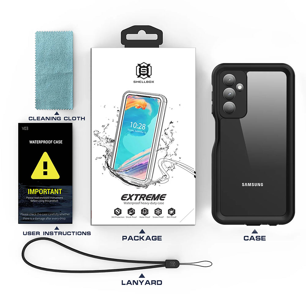 Funda impermeable para Samsung Galaxy A25 A256, ShellBox, Negra