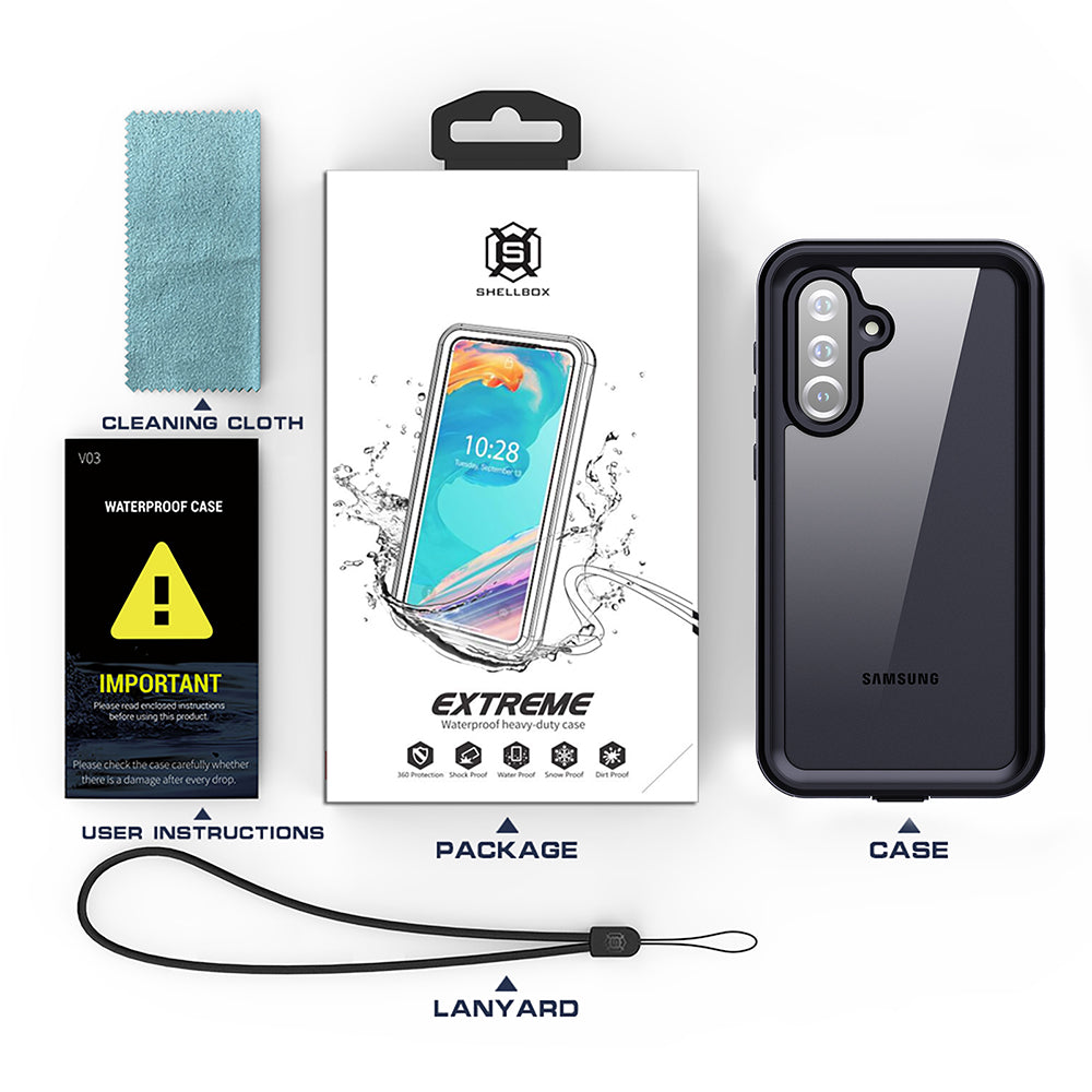Funda impermeable para Samsung Galaxy A26 A266, ShellBox, Negra
