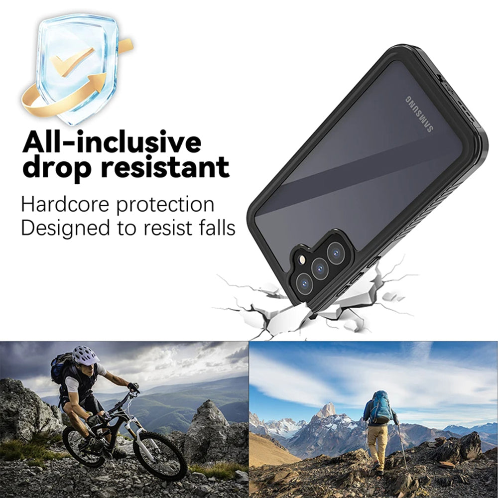 Funda impermeable para Samsung Galaxy A55 5G A556, ShellBox, Negra