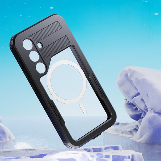 Funda impermeable para Samsung Galaxy S24 S921, ShellBox, Negra