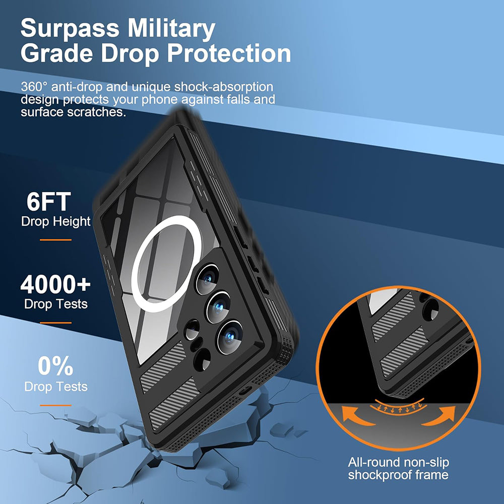 Funda Waterproof para Samsung Galaxy S26 Ultra S948, ShellBox, Negra