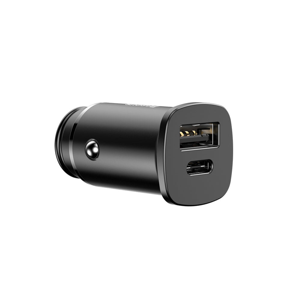 Cargador de coche Baseus Square PPS, 30W, 5A, 1 x USB-A - 1 x USB-C, Negro CCALL-AS01