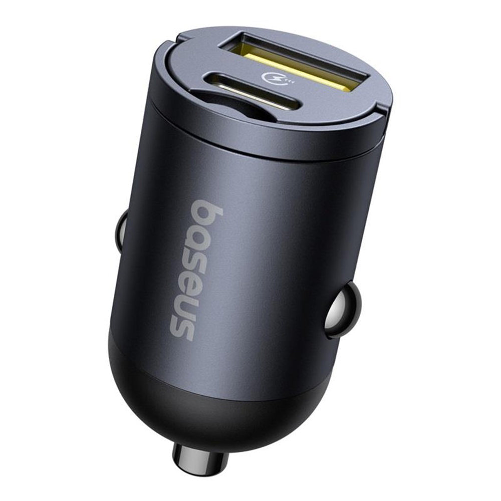 Baseus Tiny Star Car Charger, 30W, 3A, 1 x USB-A - 1 x USB-C, Black C00035001121-02