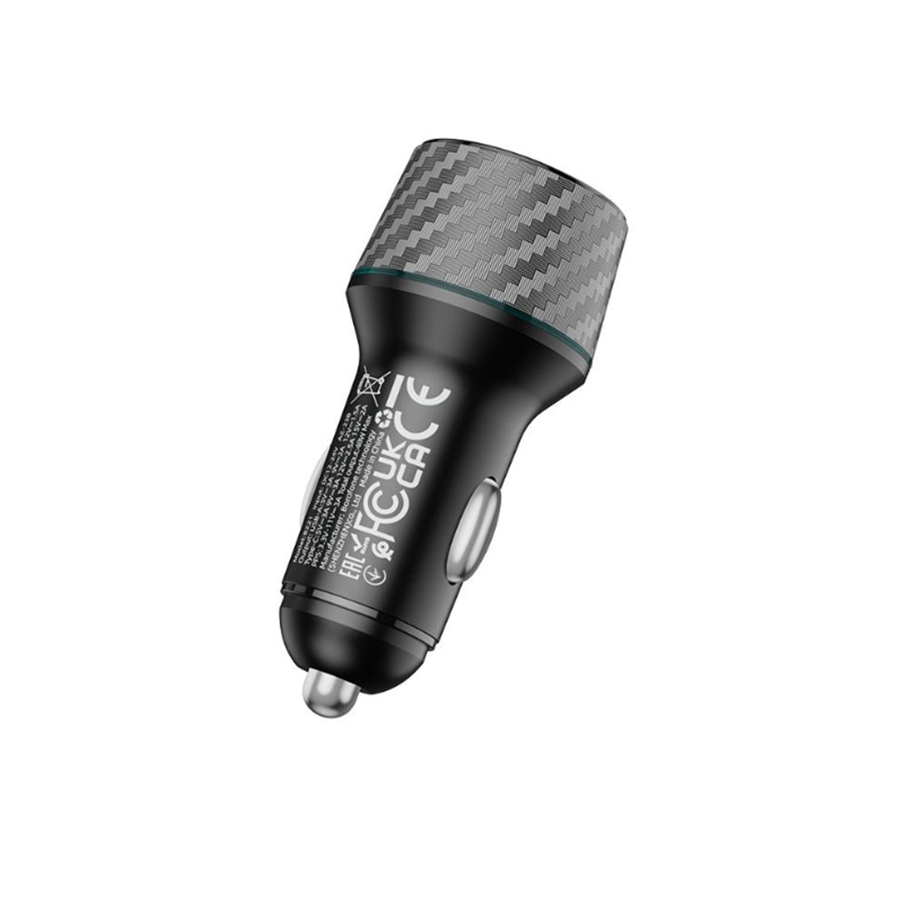 Cargador de coche Borofone BZ21 Brilliant, 48W, 3A, 1 x USB-A - 1 x USB-C, Negro