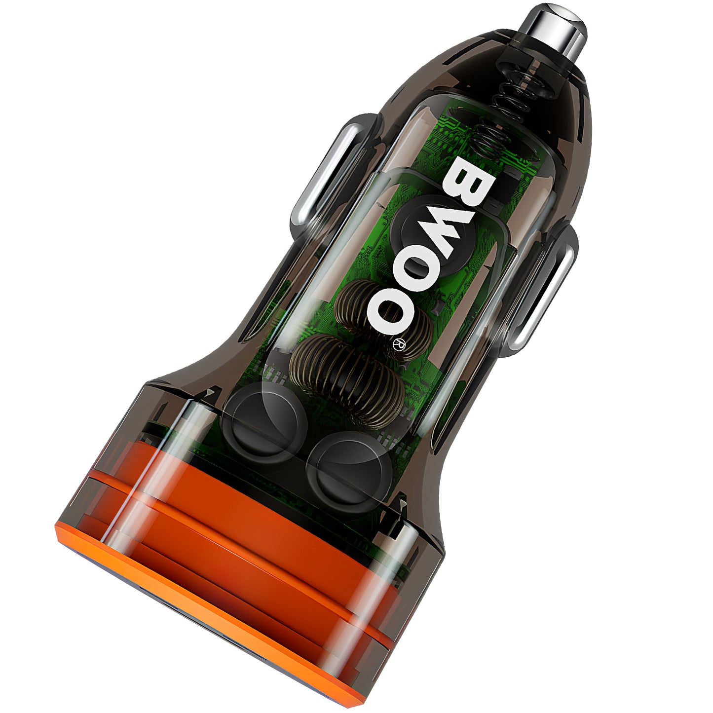 Cargador de coche BWOO BO-CC85, 38W, 3A, 1 x USB-A - 1 x USB-C, Negro