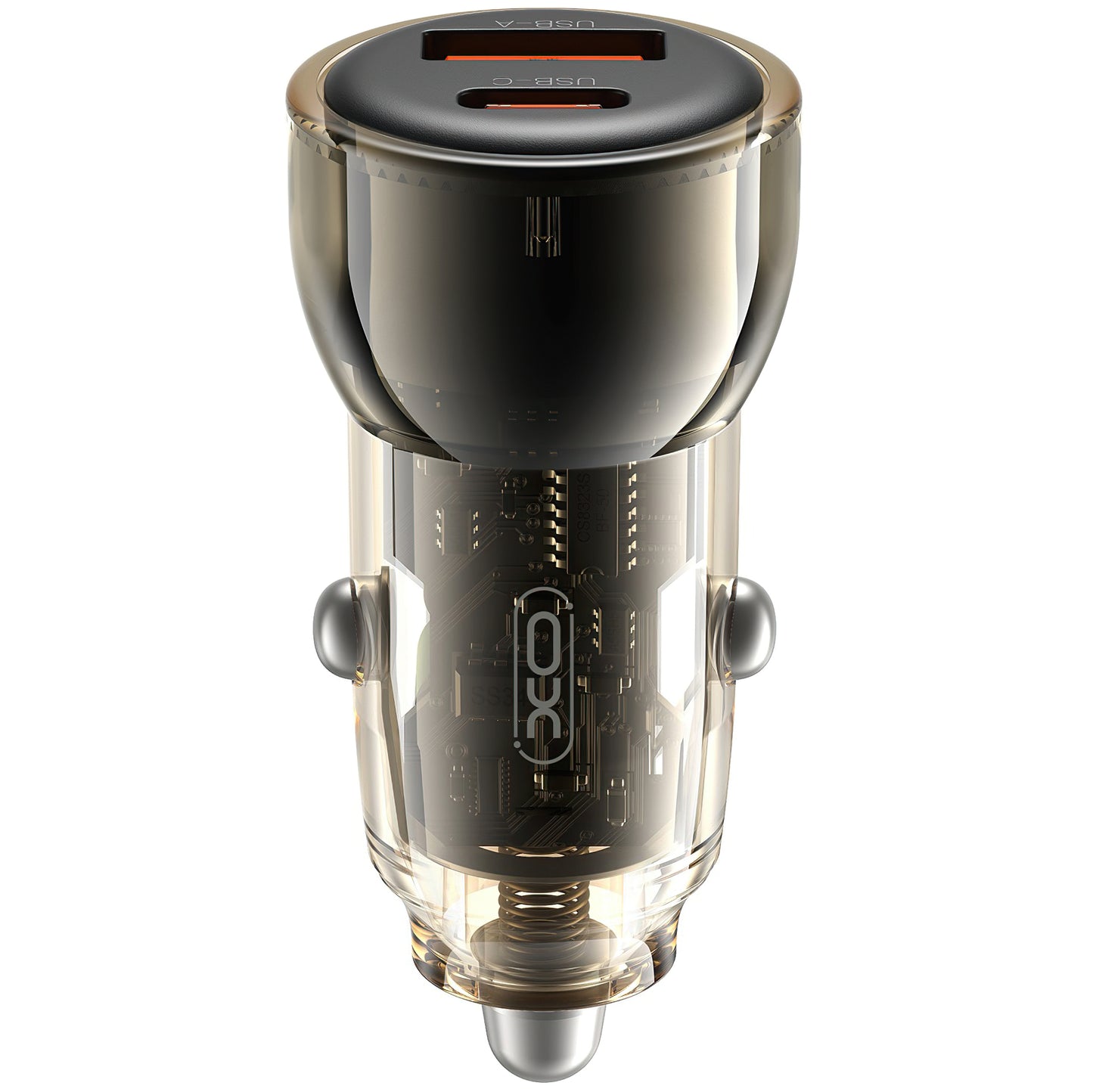 Car Charger with USB-C Cable XO Design CC60, 60W, 3A, 1 x USB-A - 1 x USB-C, Black