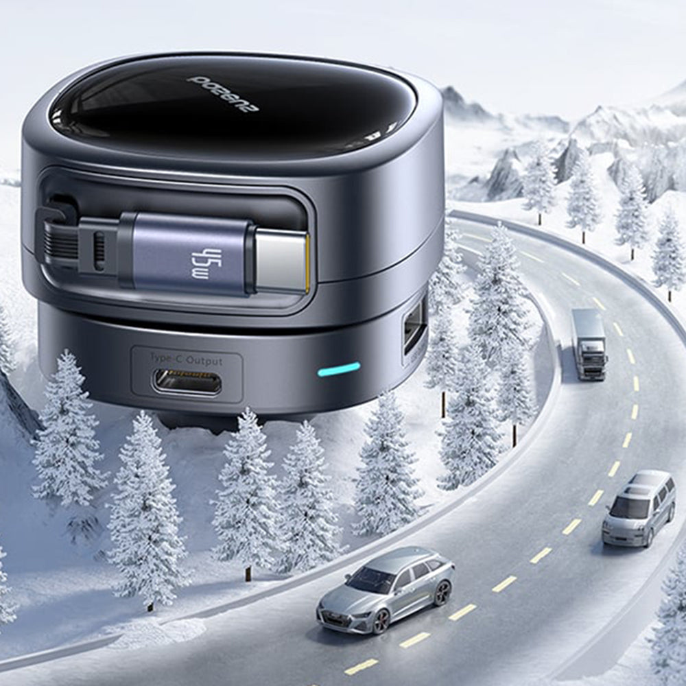 Car Charger with USB-C Cable Baseus PrimeTrip VR1, 60W, 3A, 1 x USB-A - 1 x USB-C, Black C00069001121-00