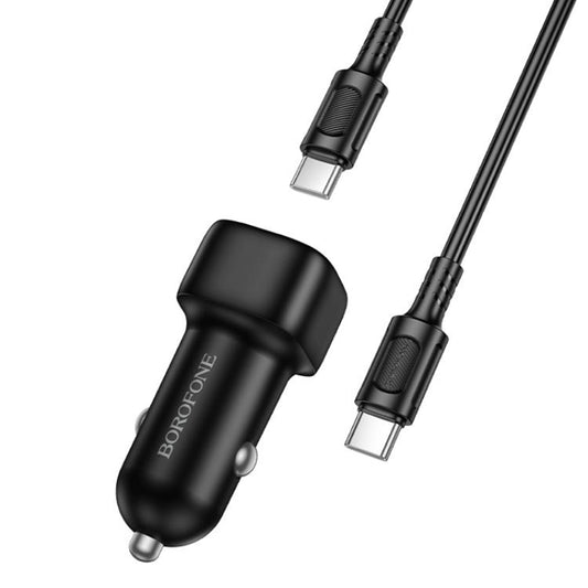 Cargador de coche con cable USB-C Borofone BZ34B Cloud, 20W, 3A, 1 x USB-A - 1 x USB-C, Negro