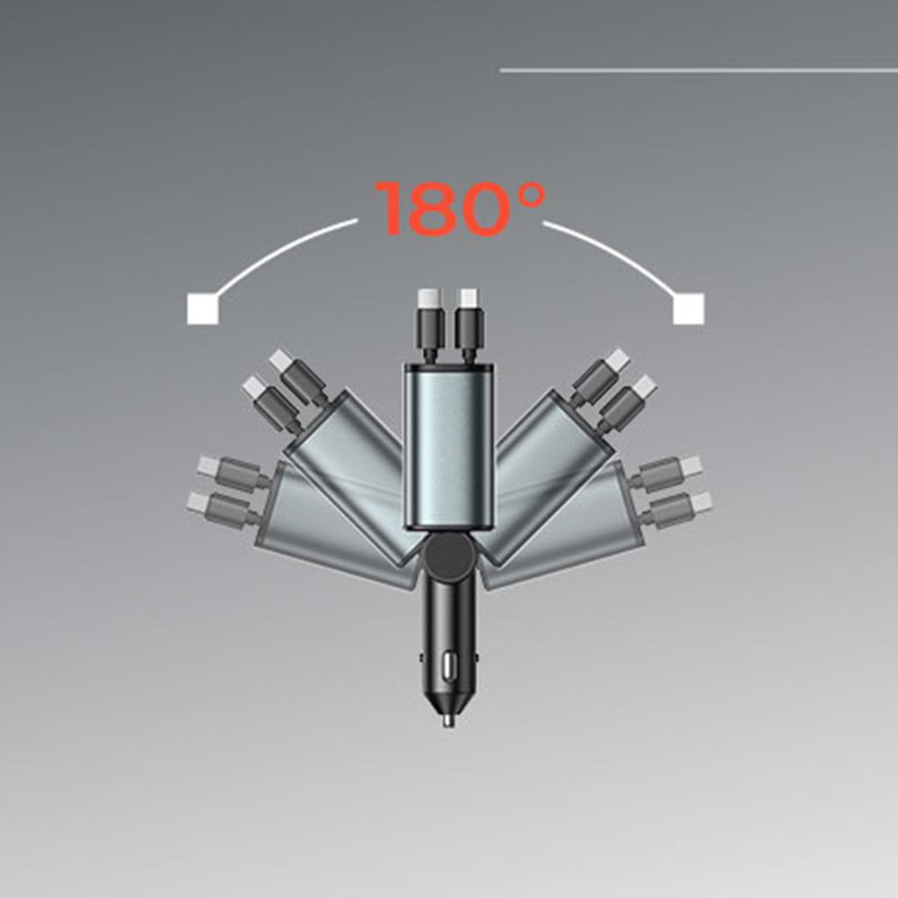 Cargador de coche con cable USB-C / Lightning Lisen, 69W, 3A, 1 x USB-A - 1 x USB-C, Negro YL0224040031