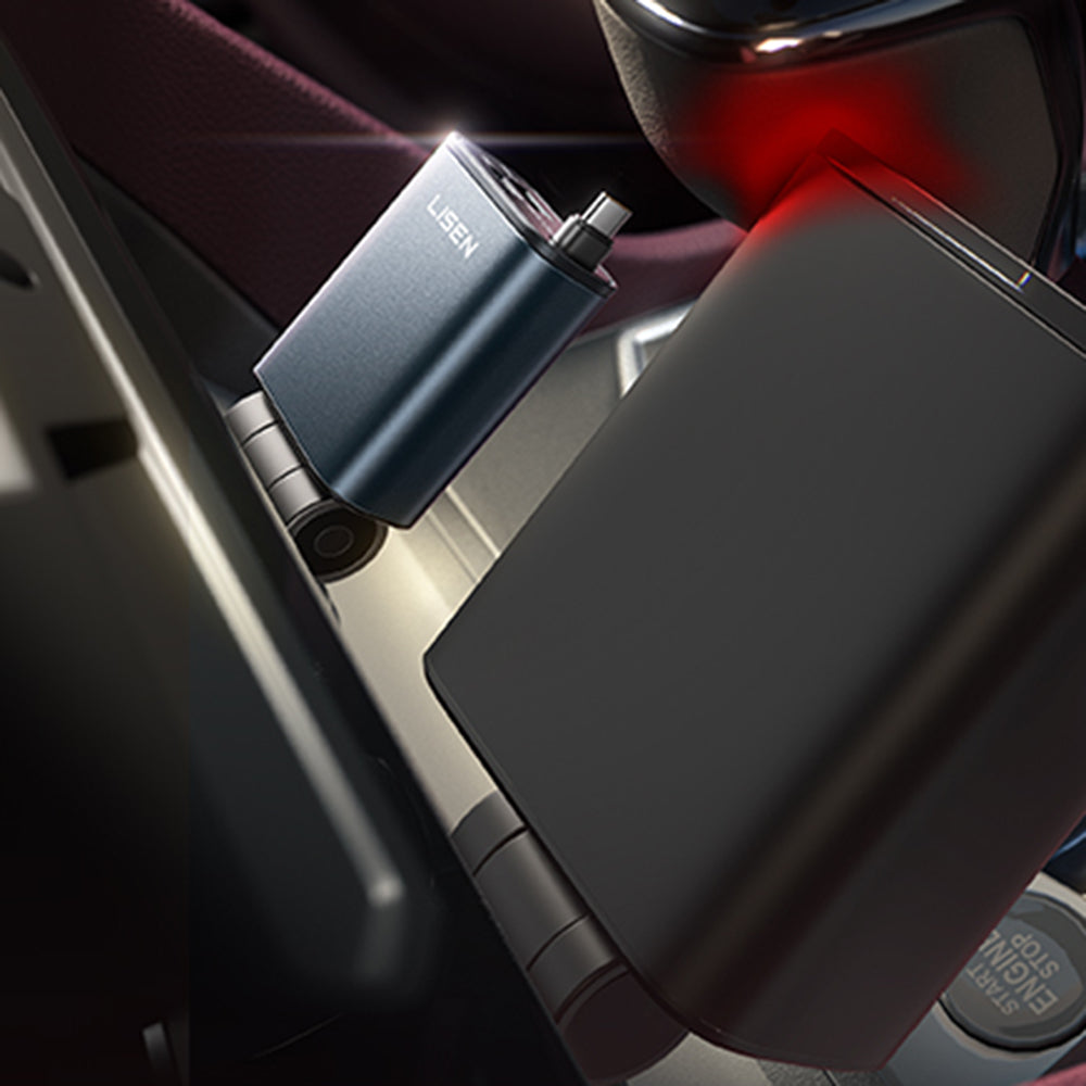 Cargador de Coche con Cable USB-C Lisen, 57W, 3A, 1 x USB-A - 1 x USB-C, Negro YL0325010016