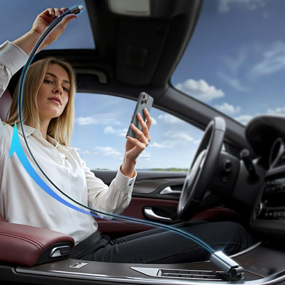 Cargador de Coche con Cable USB-C Lisen, 57W, 3A, 1 x USB-A - 1 x USB-C, Negro YL0325010016