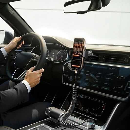 Cargador de coche con cable USB-C Lisen, 90W, 3A, 1 x USB-A - 1 x USB-C, Negro YL0223120020