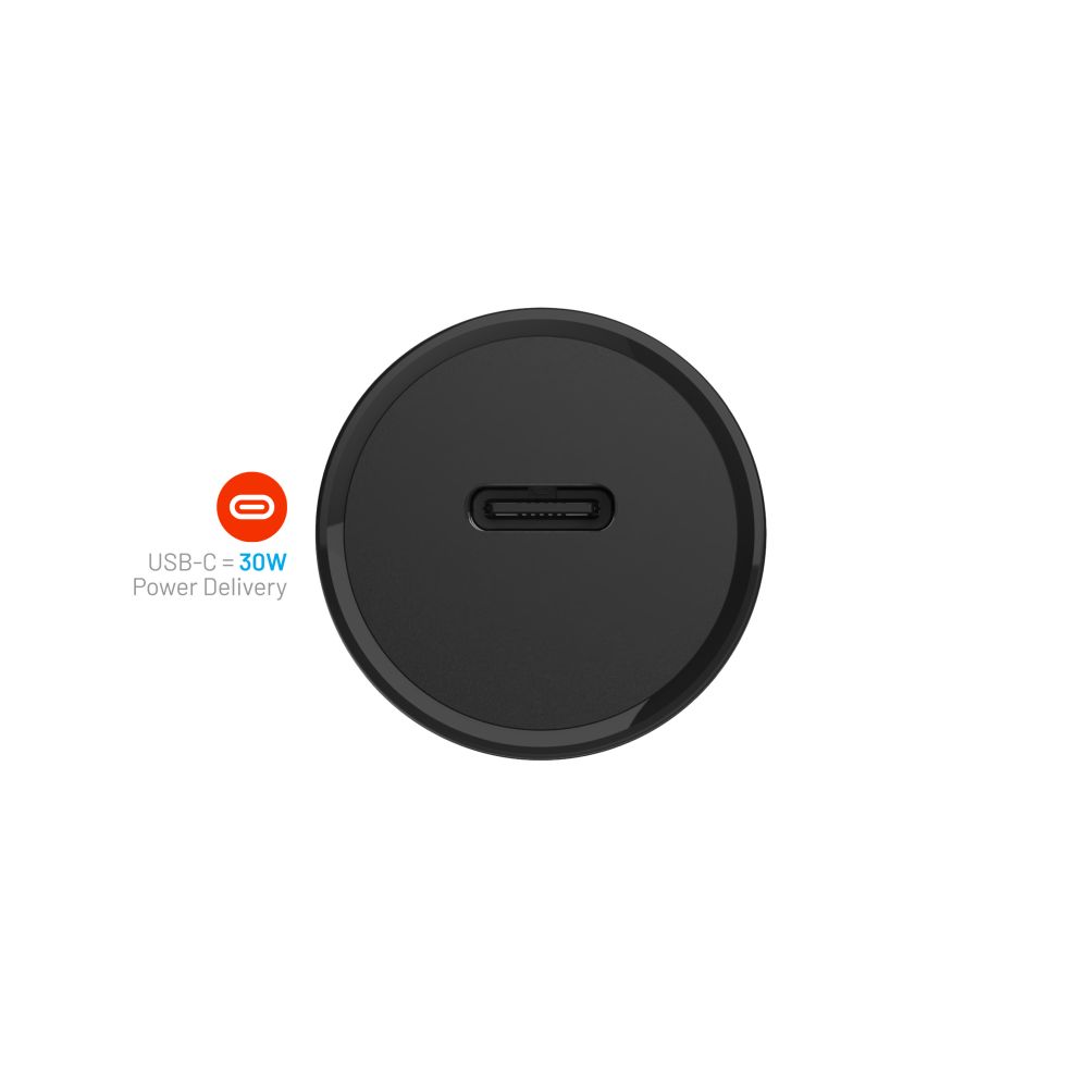 Cargador de coche Fixed, 30W, 3A, 1 x USB-C, Negro
