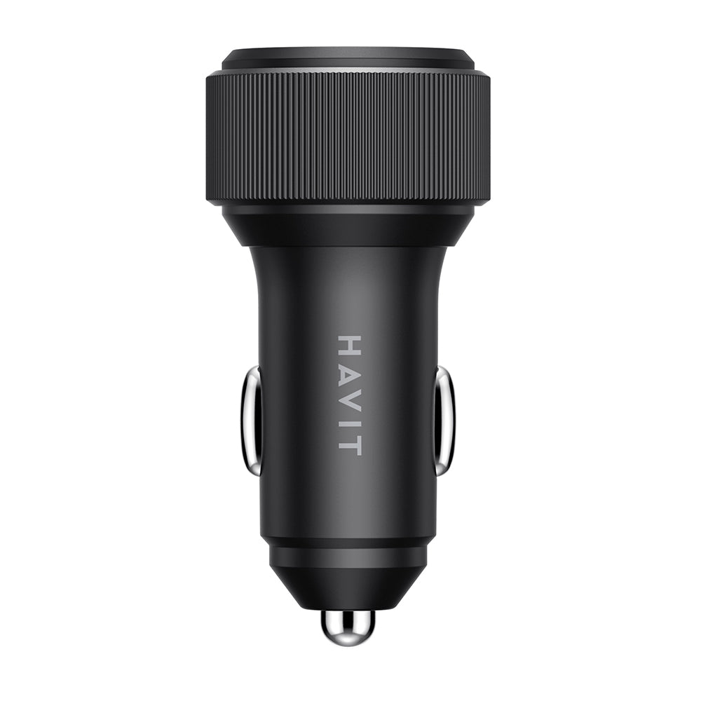 Cargador de Coche HAVIT CC2014, 30W, 3A, 2 x USB-C, Negro
