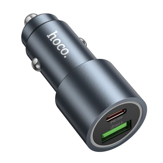 Cargador de Coche HOCO Z60, 48W, 3A, 1 x USB-A - 1 x USB-C, Negro