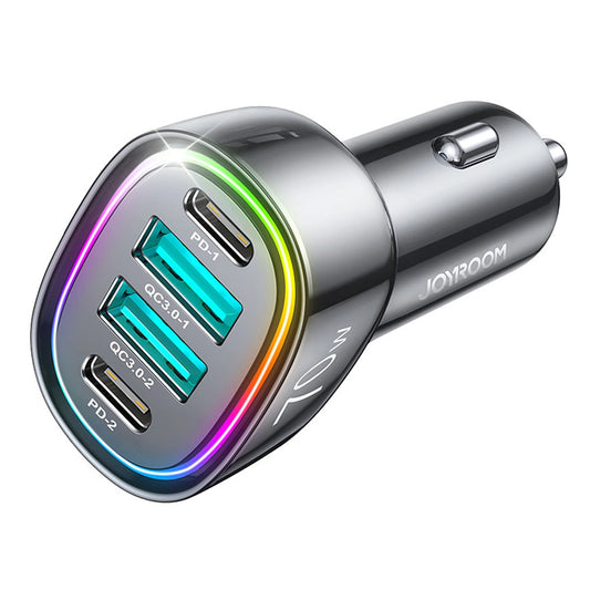 Joyroom Cargador de coche JR-CL29, 70W, 3A, 2 x USB-A - 2 x USB-C, Negro