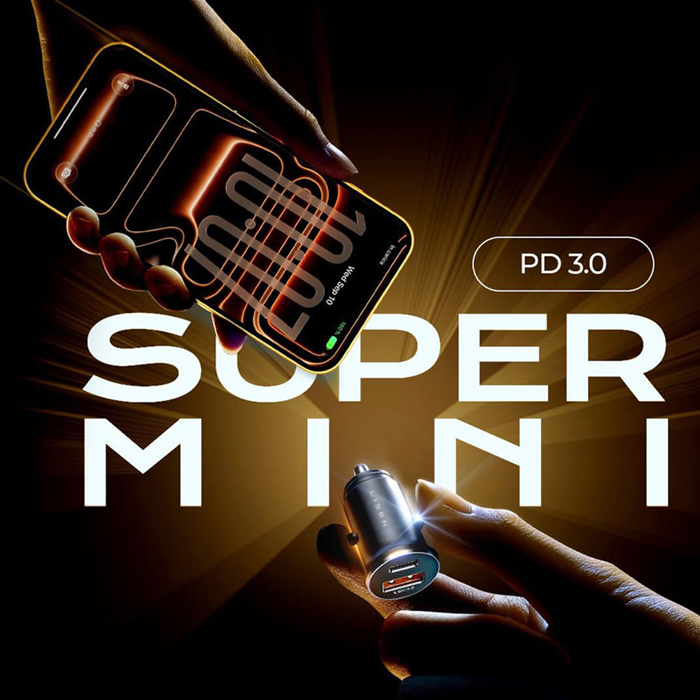 Cargador de Coche Lisen, 36W, 3A, 1 x USB-A - 1 x USB-C, Negro YL0223090002