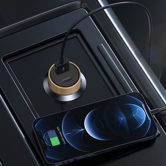 Cargador de coche Lito IN-C04, 52W, 3A, 1 x USB-A - 1 x USB-C, Negro