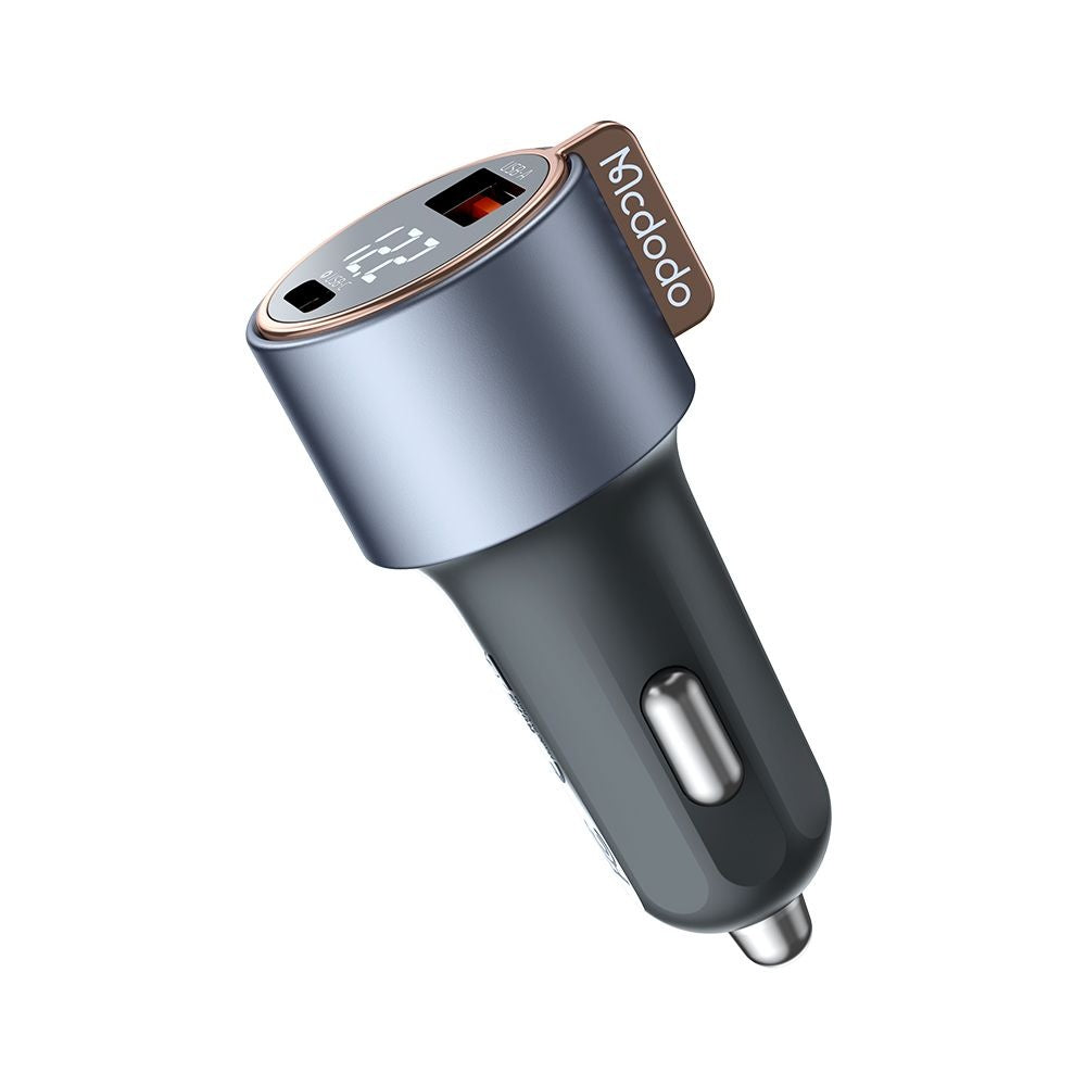 Cargador de Coche McDodo CC-3690 Venus Display, 75W, 3A, 1 x USB-A - 1 x USB-C, Negro
