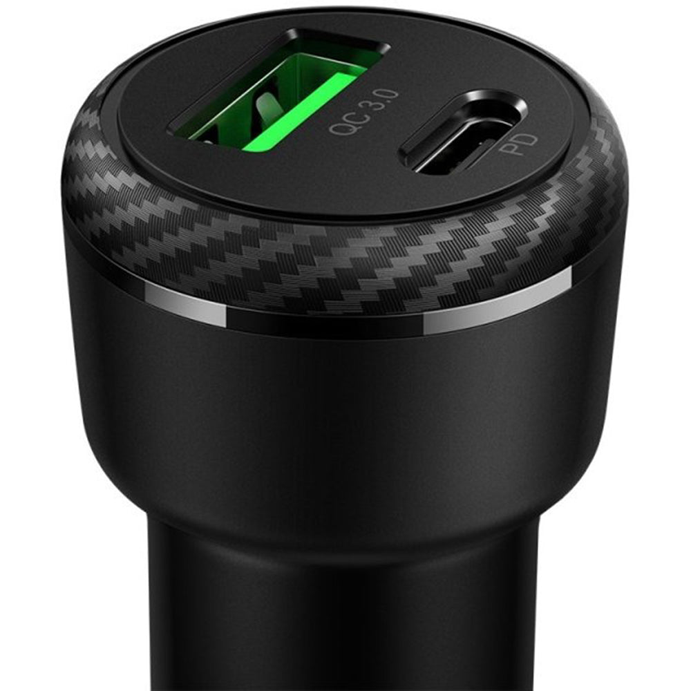 Cargador de coche McDodo CC-5970, 38W, 3A, 1 x USB-A - 1 x USB-C, Negro