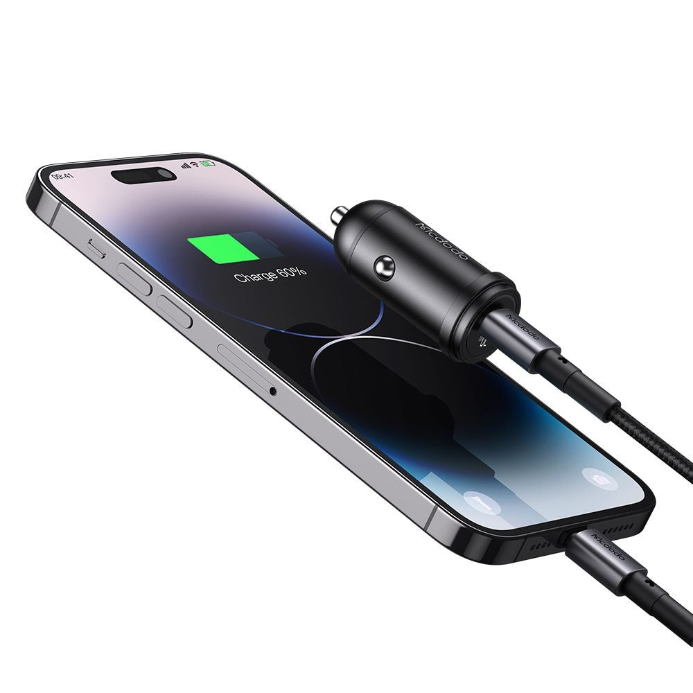 Cargador de coche McDodo CC-7491 Obsidian, 30W, 3A, 1 x USB-C, Negro