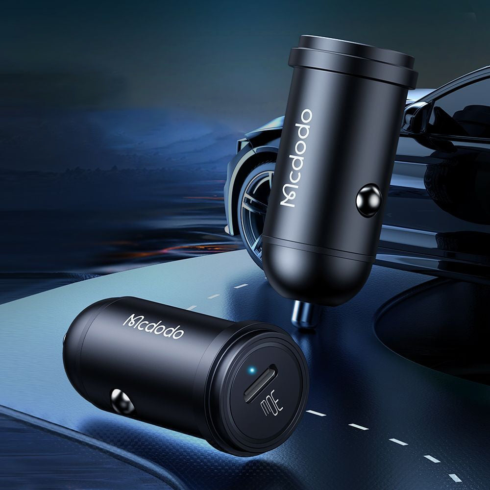 Cargador de coche McDodo CC-7491 Obsidian, 30W, 3A, 1 x USB-C, Negro