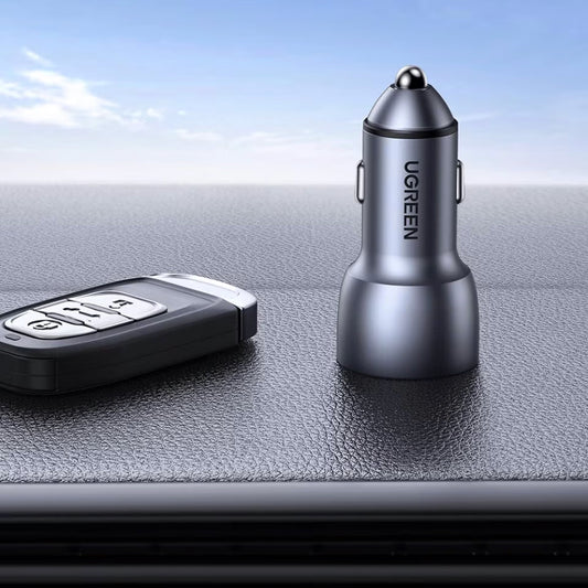 Cargador de coche UGREEN CD213, 36W, 3A, 2 x USB-A, Gris