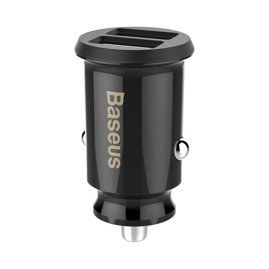 Car Charger Baseus Grain, 10W, 2.4A, 2 x USB-A, Black CCALL-ML01