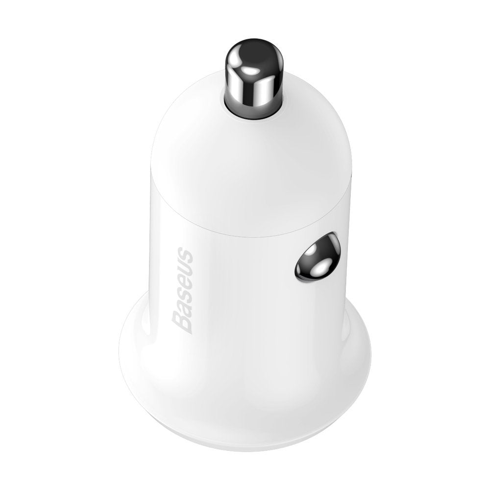 Cargador de coche Baseus Grain Pro, 24W, 2.4A, 2 x USB-A, Blanco CCALLP-02