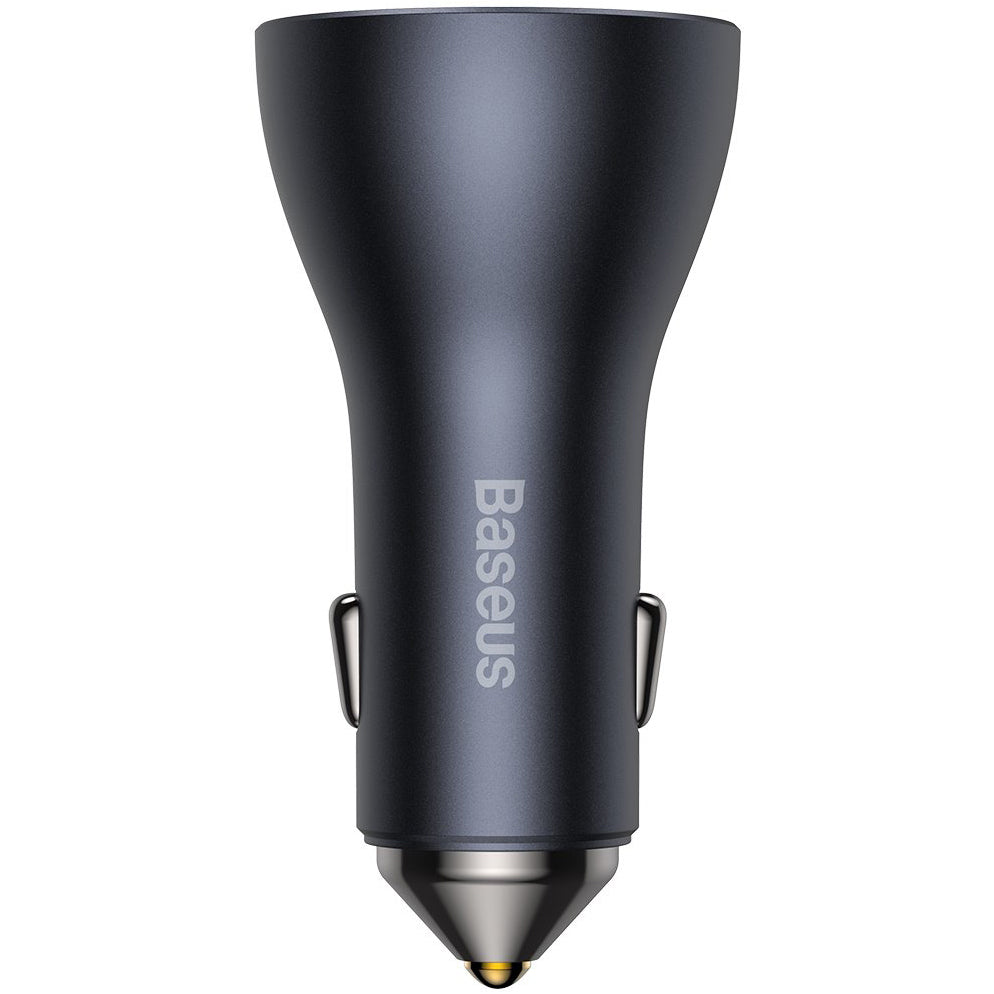 Cargador de coche Baseus Golden Contactor Pro, 65W, 3A, 1 x USB-A - 2 x USB-C, Gris CGJP010013