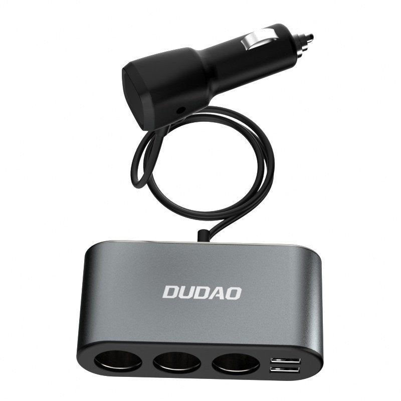 Extensión para encendedor Dudao R1 Pro, 3 salidas, 2 x USB-A, pantalla