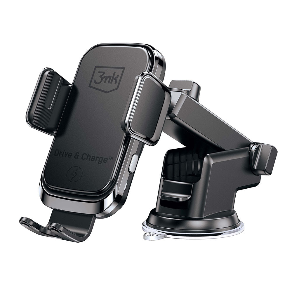 Cargador de Coche Inalámbrico 3MK Drive&Charge, 15W, 1.67A, Negro