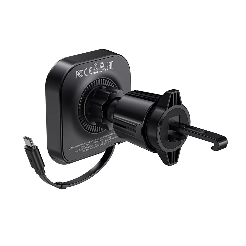 Cargador de Coche Inalámbrico Acefast D32, 15W, 1.67A, Negro