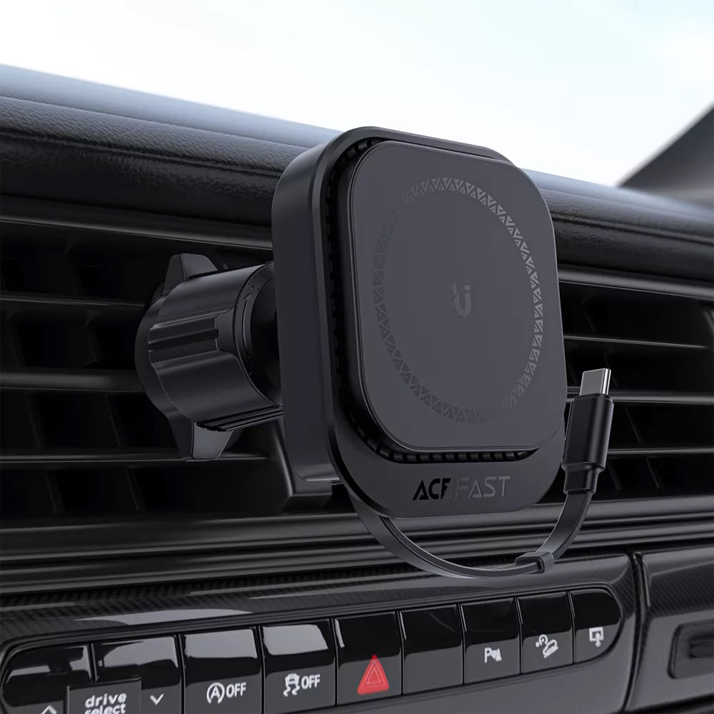 Cargador de Coche Inalámbrico Acefast D32, 15W, 1.67A, Negro