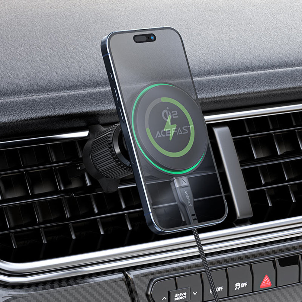 Cargador de Coche Inalámbrico Acefast D33, 15W, 1.67A, Negro