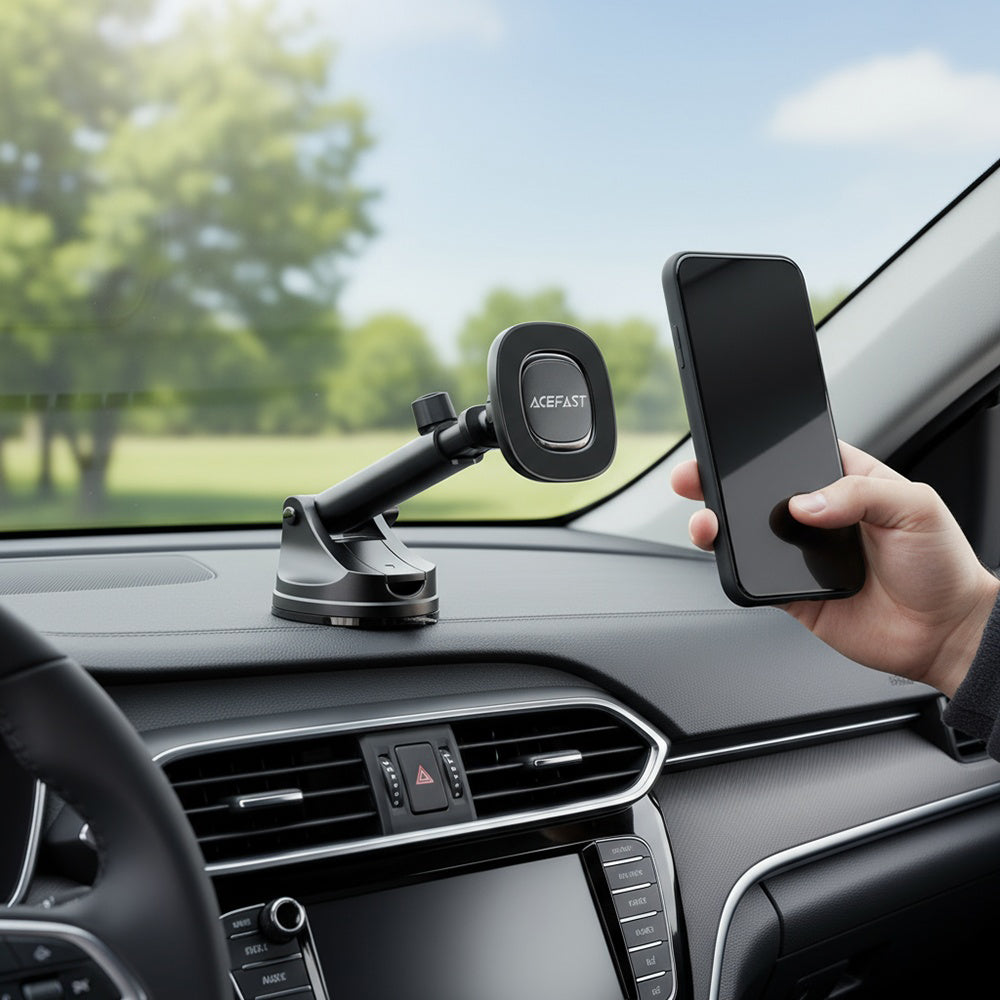 Cargador de Coche Inalámbrico Acefast D47, 15W, 1.67A, Negro