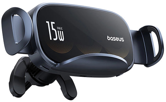 Cargador de Coche Inalámbrico Baseus LightChaser, 15W, 1.67A, Negro C40355901111-00