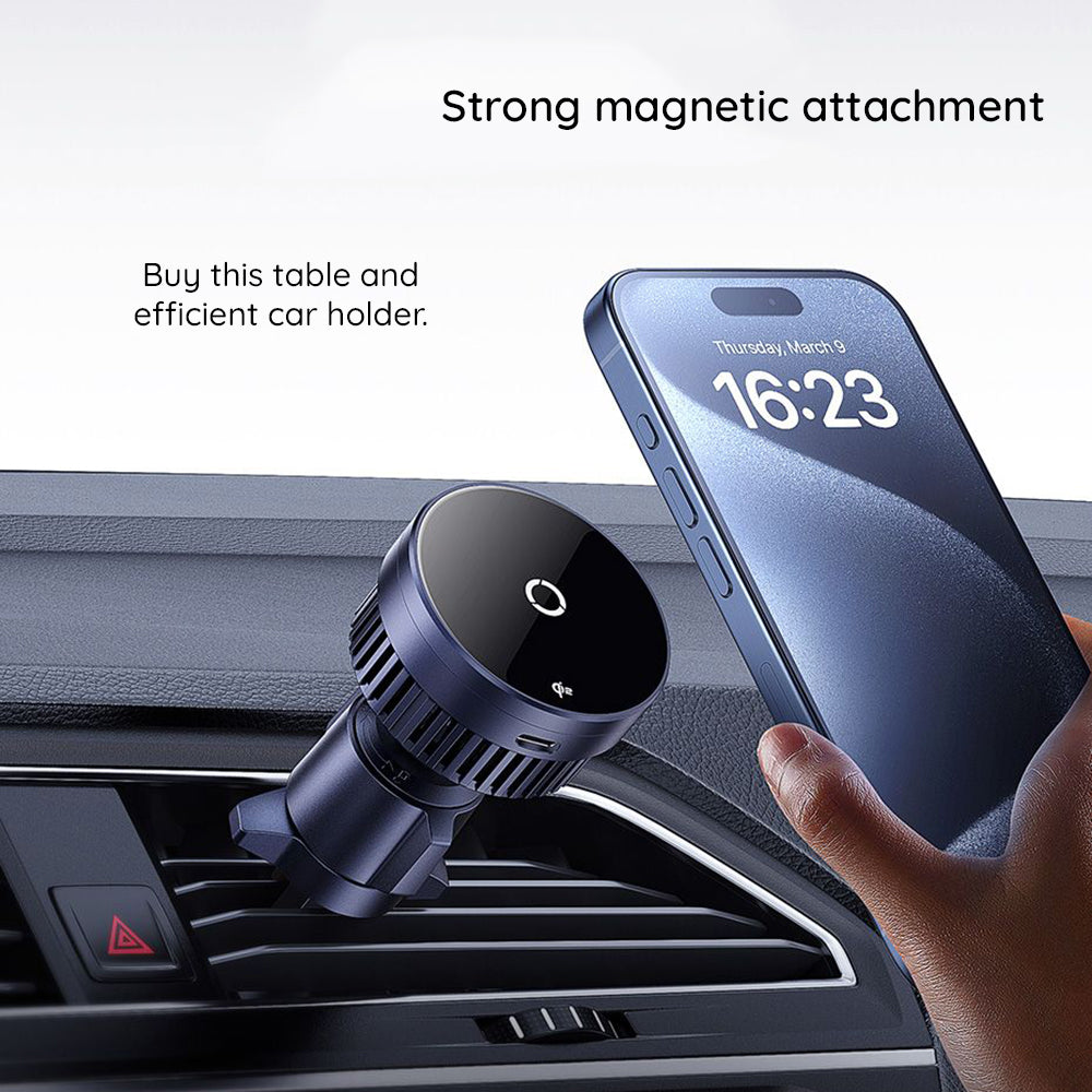 Cargador de Coche Inalámbrico Baseus MagPro, 15W, 1.67A, Negro C40164100121-01