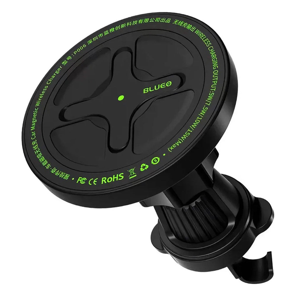Cargador de Coche Inalámbrico Blueo Ape Legend, 15W, 1.67A, Negro