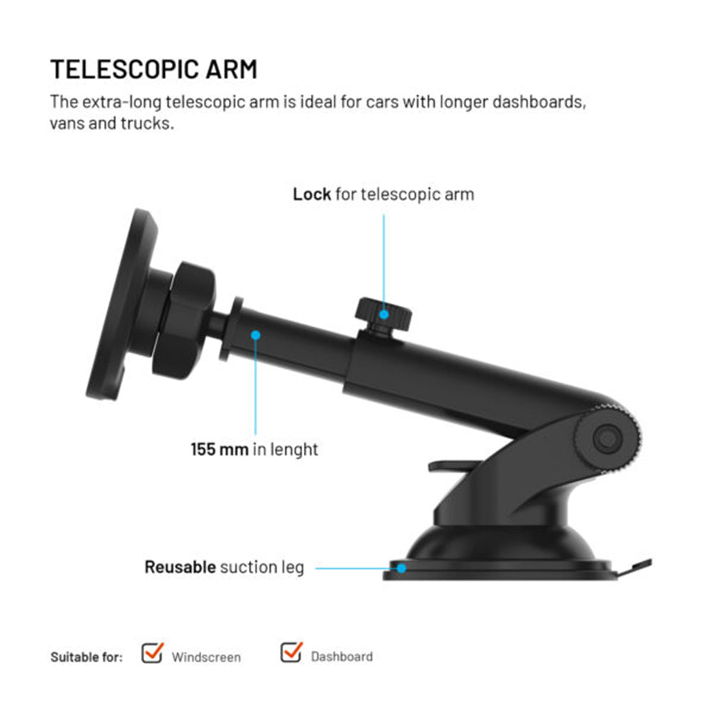 Cargador de Coche Inalámbrico Fixed MagRound 2 XL, 15W, 1.67A, Negro