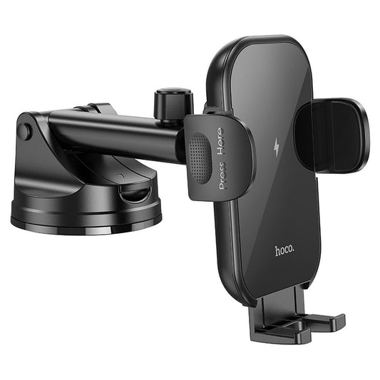 Cargador inalámbrico para coche HOCO HW5, 15 W, 1,67 A, negro
