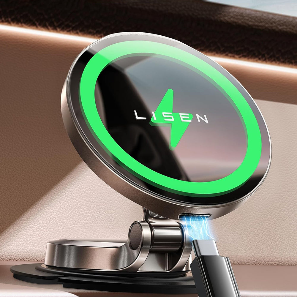 Cargador de Coche Inalámbrico Lisen, 15W, 1.67A, Negro YL0223090006